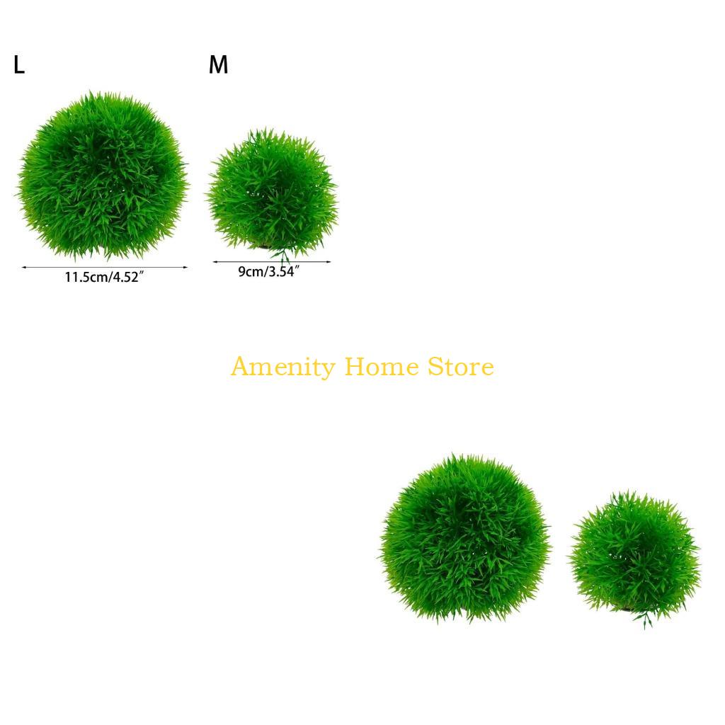 Aquarium Plant Roots - F26C Zielony sztuczny Marimo do aqua-terrariów